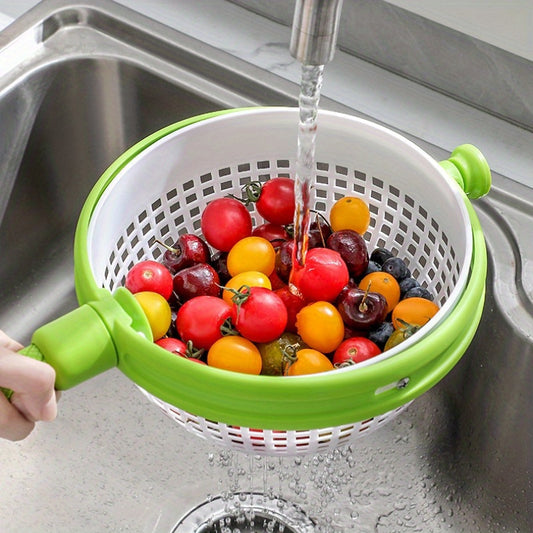 Versatile Rotating Drain Basket for Fruits & Vegetables