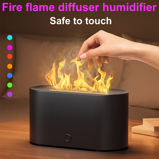 7 Colors Simulated Flame Humidifier - Flame-shaped Smoke, Essential Oils Can Be Added As An Air Aromatherapy Diffuser, Suitable For Home, Office, Gifts, Atmosphere Lights, Halloween. Christmas Gifts