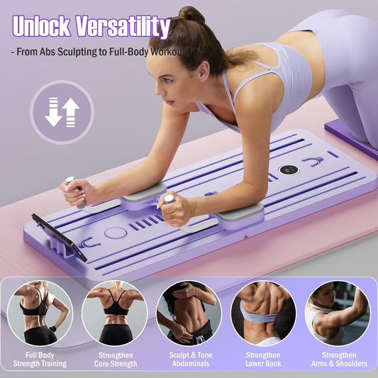 2024 NEW 8-in-1 Multifunctional Fitness Board - ABS Pilates Slide Board for Abdominal & Core Strength Training, Home Gym Exercise Equipment, Foldable & Portable for Efficient Fat Burning