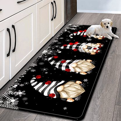 1pc Quirky Gnome Crystal Bath Mat - Santa Claus Pattern - Waterproof, Anti-Slip & Easy Clean