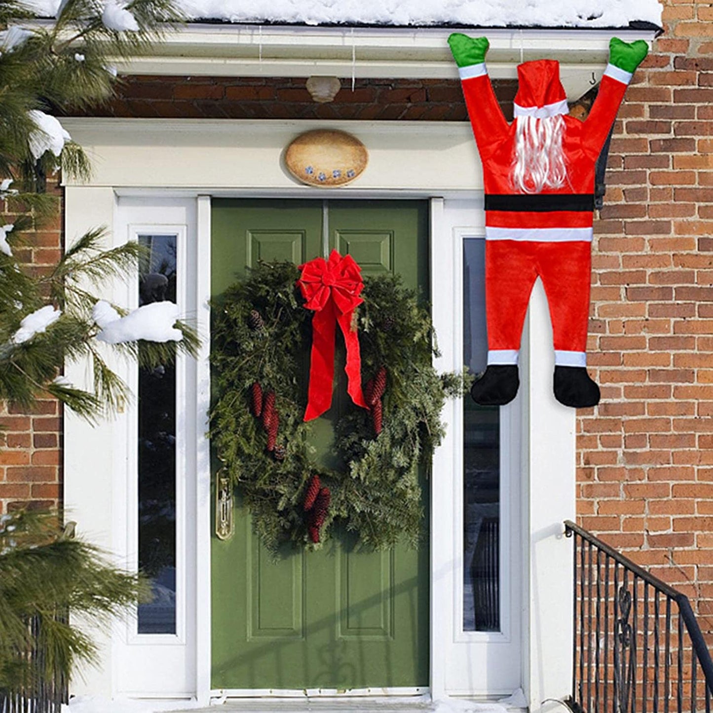 Christmas Hanging Santa Decoration Climbing Santa Claus Climbing Hanging Santa Claus Suit Indoor Outdoor Christmas Ornaments Christmas Decor for Gutter/Roof/Chimney/Window/Car/Christmas Tree