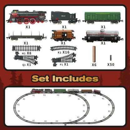 Deluxe Electric Model Train Set with Realistic Sounds, Lights & Smoke - Perfect Christmas Gift for Youngsters 3-8+ | Mixed/Black Colors