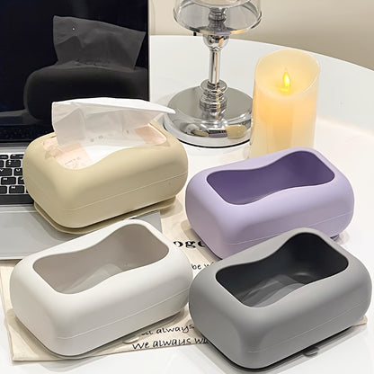 1pc Silicone Suction Cup Tissue Box, Tissue Box Cover, Wear-resistant Anti-fall Tissue Holder