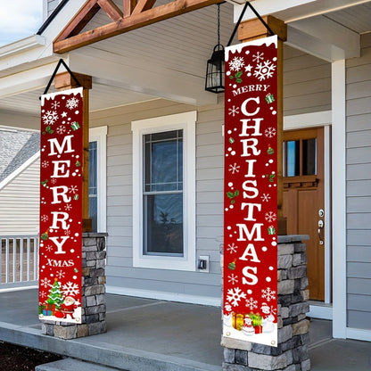 Festive Pair of Christmas Banners: Perfect for Home, Party, Or Garden Decor -christmas