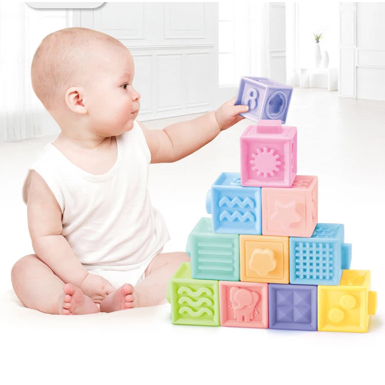 Baby blocks touch toys soft cubes for children montessori