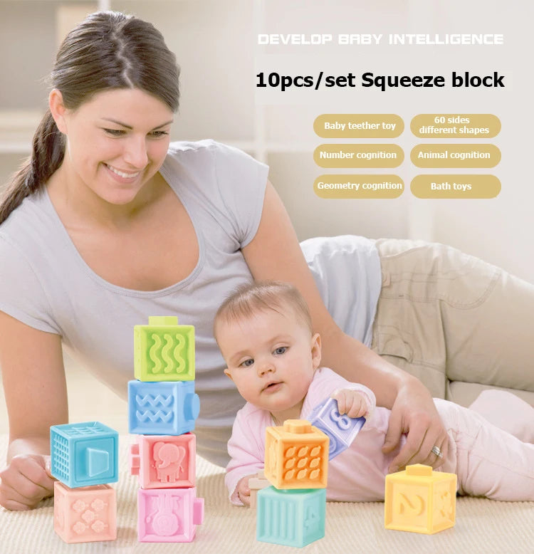 Baby blocks touch toys soft cubes for children montessori