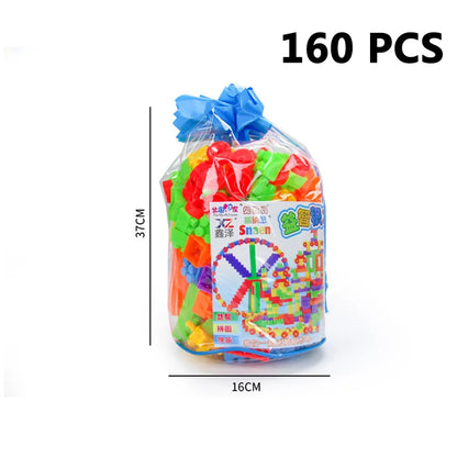 160Pcs/bag Plastic Children Building Blocks Bricks