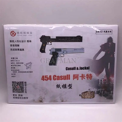 1:1 Firearms Hellsing Weapons Casull & Jackal 3D Paper Model Pistol Handmade DIY Manual Gun Toy