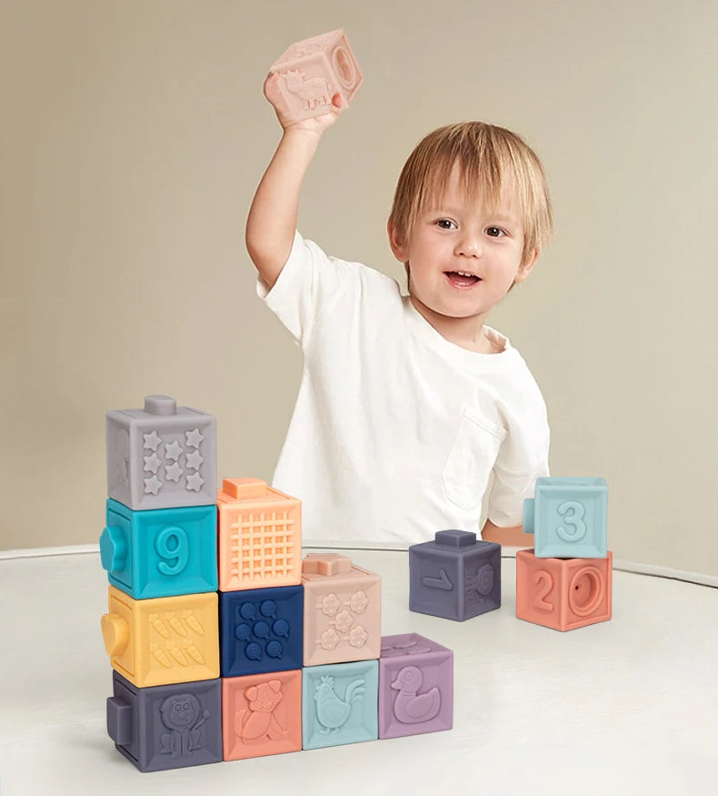 Baby blocks touch toys soft cubes for children montessori