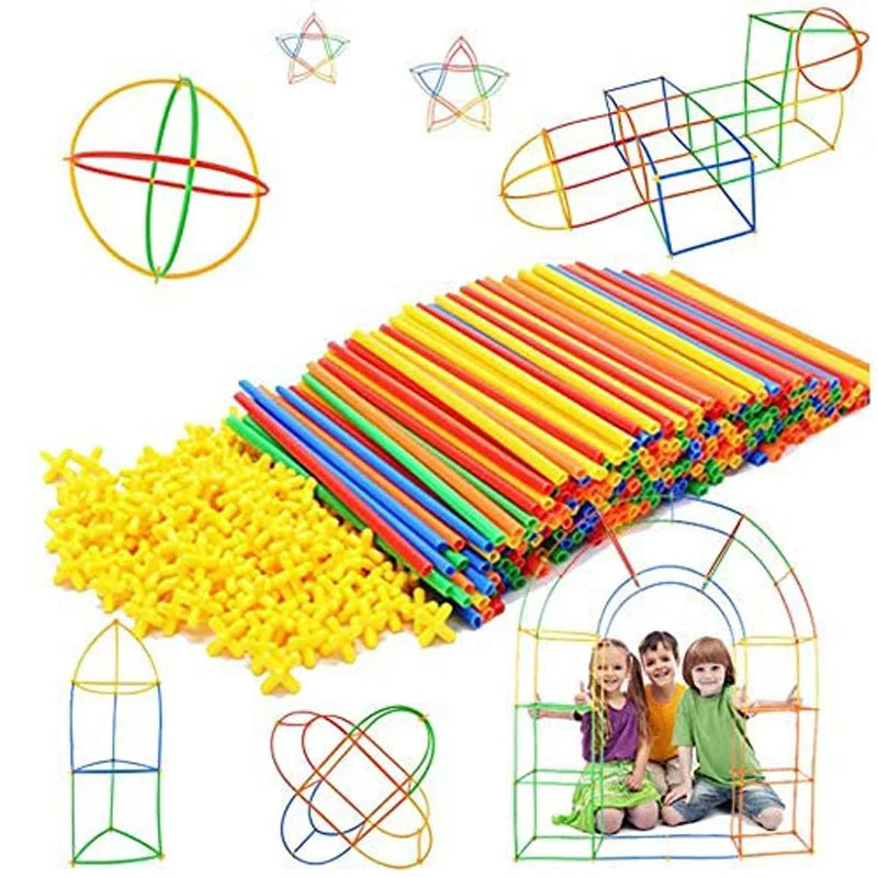 DIY Straw Building Blocks Plastic