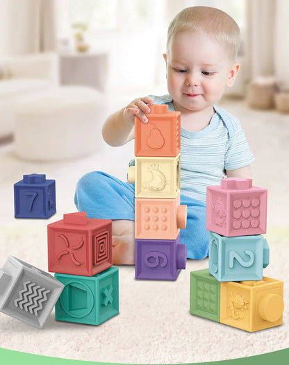 Baby blocks touch toys soft cubes for children montessori