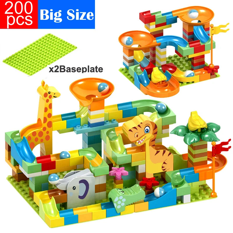 Dinosaur Marble Race Run Big Blocks Plastic