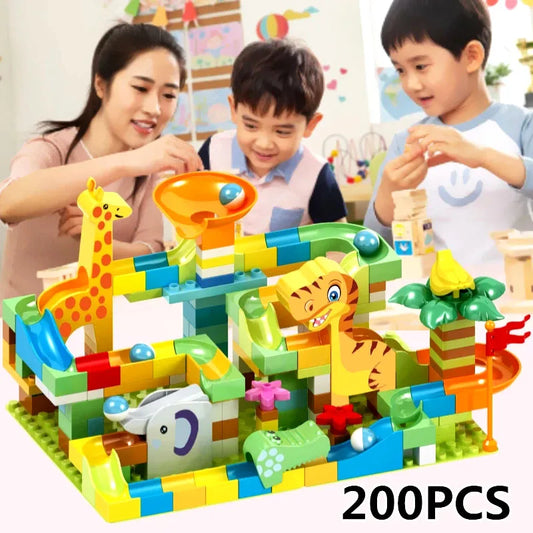 Dinosaur Marble Race Run Big Blocks Plastic