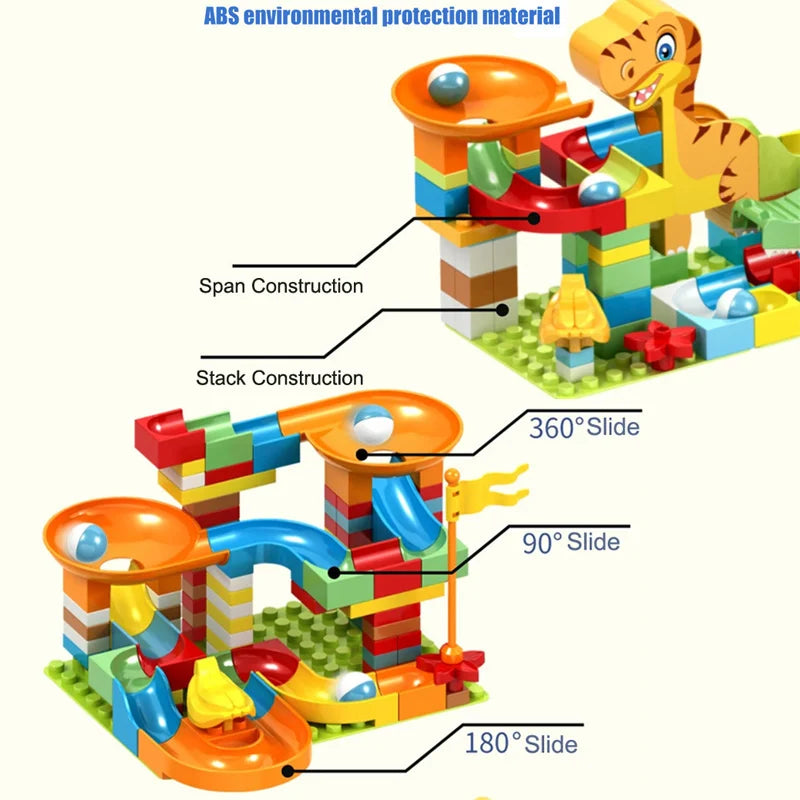 Dinosaur Marble Race Run Big Blocks Plastic