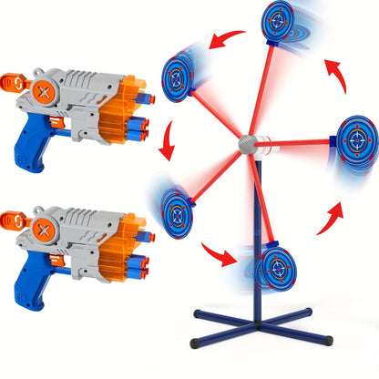 20 Foam Darts, 2 Toy Guns with Moving Shooting Target, Shooting Game Toy for 5 6 7 8 9 10+ Years Olds Boys Girls