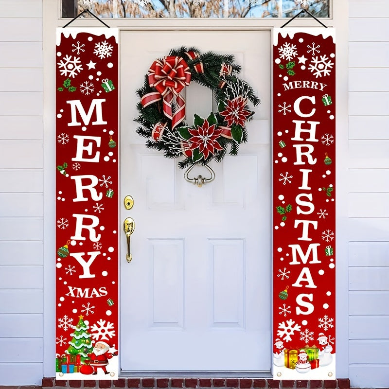 Festive Pair of Christmas Banners: Perfect for Home, Party, Or Garden Decor -christmas